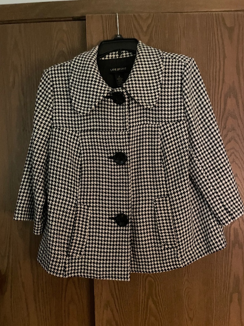 Lane Bryant size 16 plus size Houndstooth Suit Jacket wool blend lined